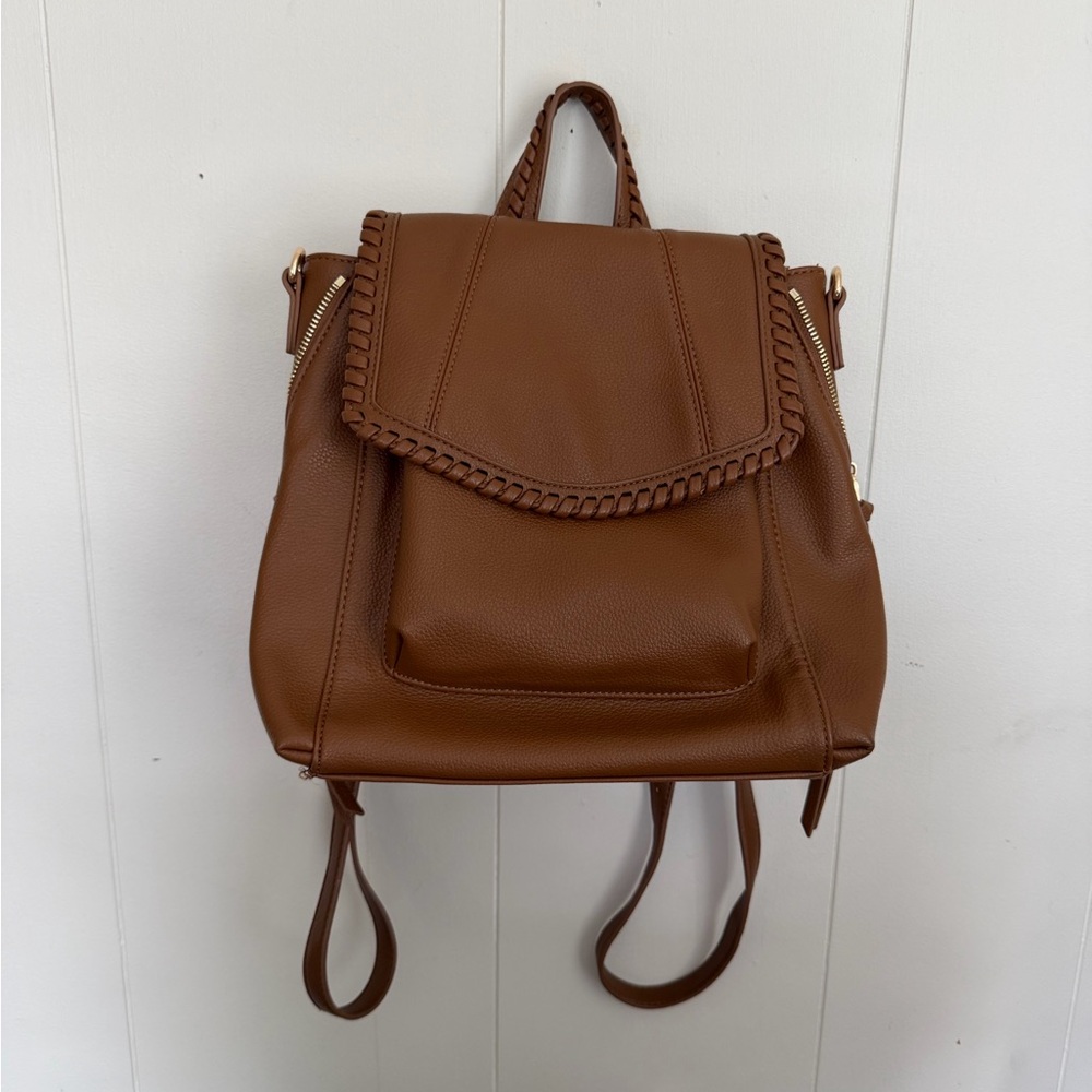 Elegant Brown Leather Backpack